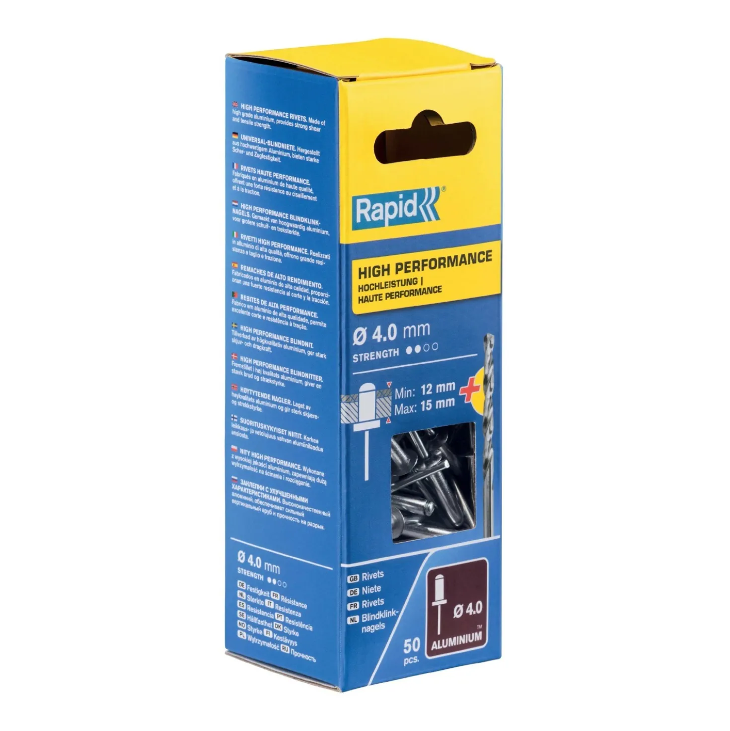Rivetti Rapid Alte Prestazioni Ø4.0 x 18 mm Conf. da 50 pz e Punta Trapano incl