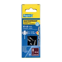 Rivetti Rapid Impermeabili Ø4.8 x 14 mm Conf. da 50 Pezzi e Punta Trapano incl