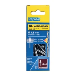 Rivetti Rapid XL Ø4.8 x 30 mm Confezione da 25 Pezzi e Punta del Trapano Inclusa