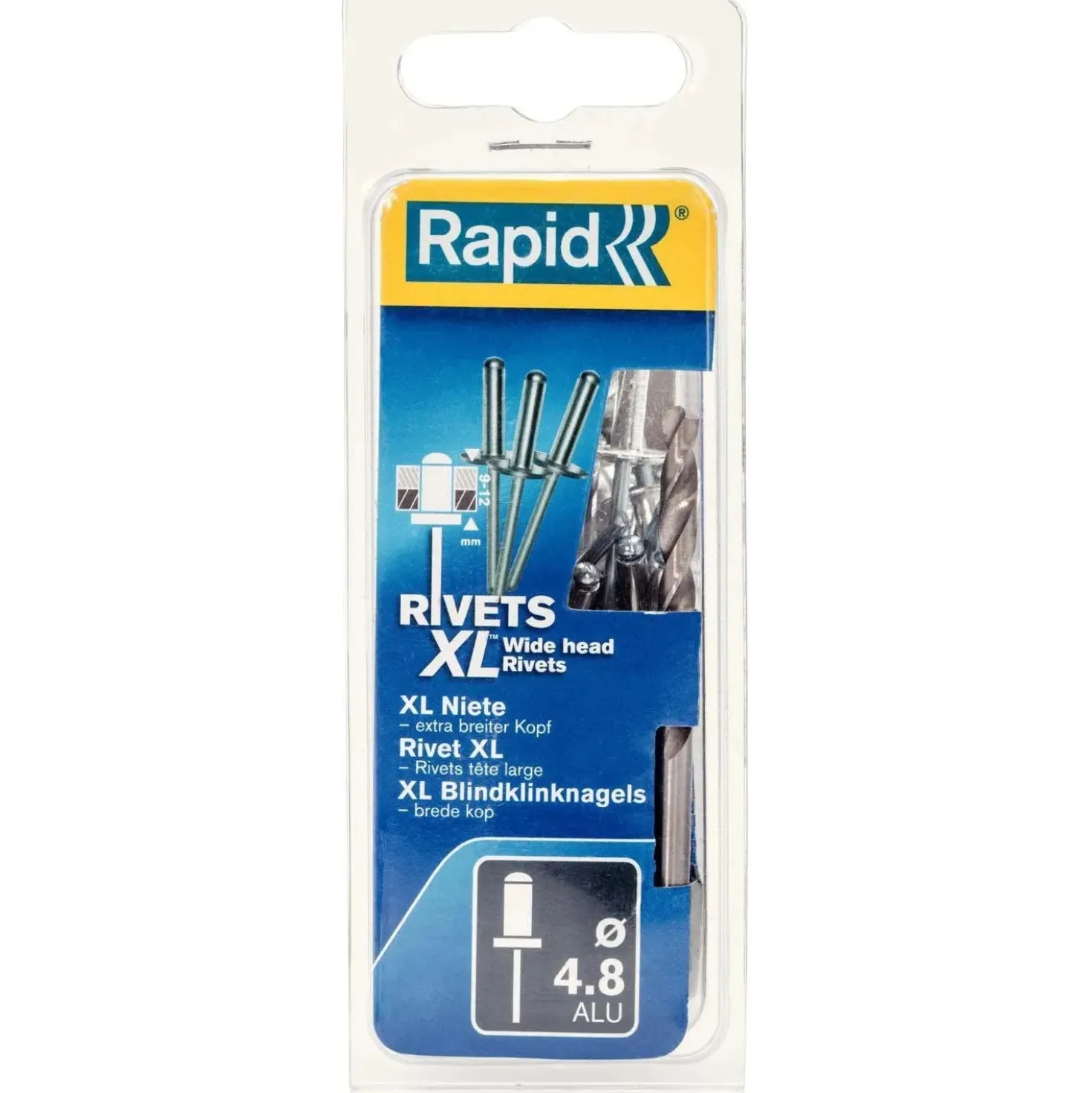 Rivetti Rapid XL Ø4.8 x 16 mm Confezione da 40 Pezzi e Punta del Trapano Inclusa