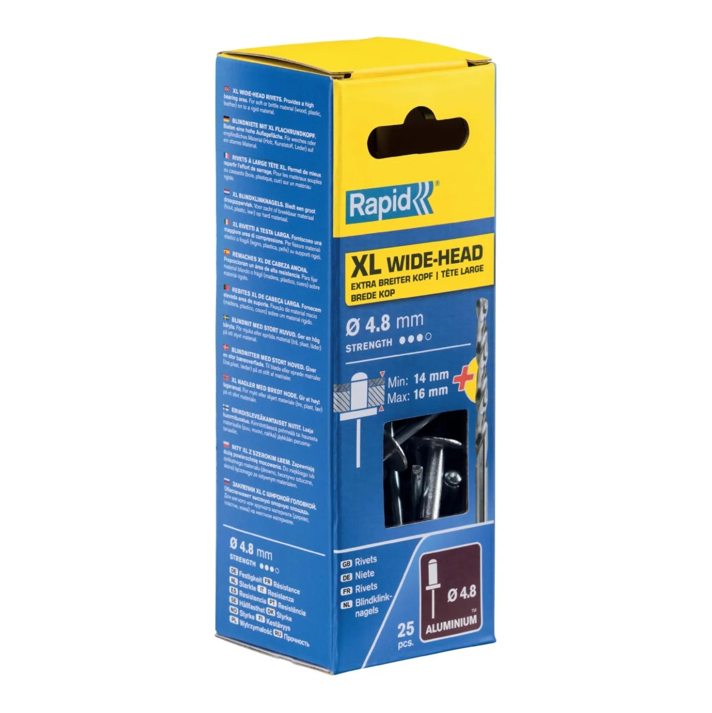 Rivetti Rapid XL Ø4.8 x 20 mm Confezione da 25 Pezzi e Punta del Trapano Inclusa
