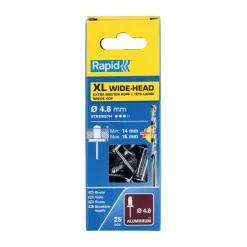 Rivetti Rapid XL Ø4.8 x 20 mm Confezione da 25 Pezzi e Punta del Trapano Inclusa