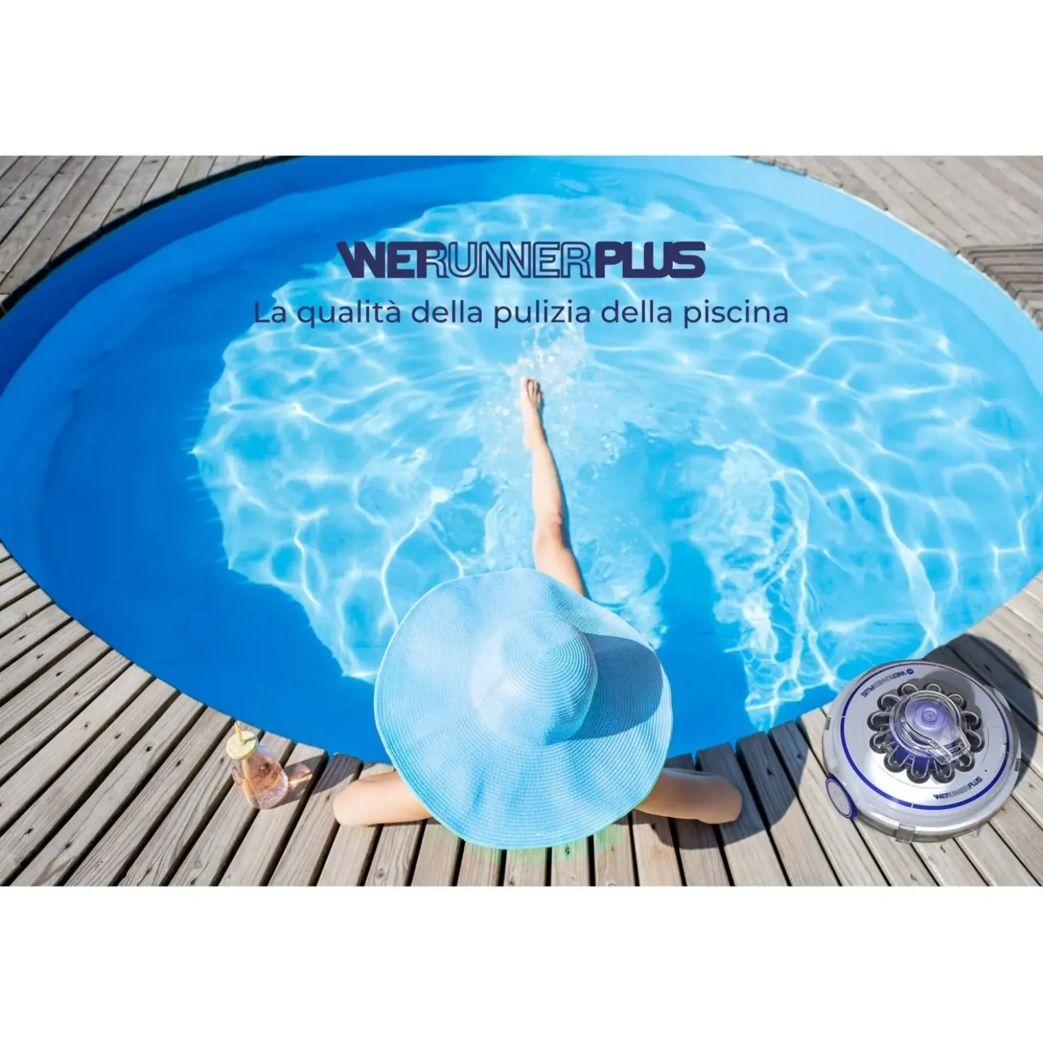 Robot a batteria per piscina Gre Wet Runner Plus filtro 4 l 27 W