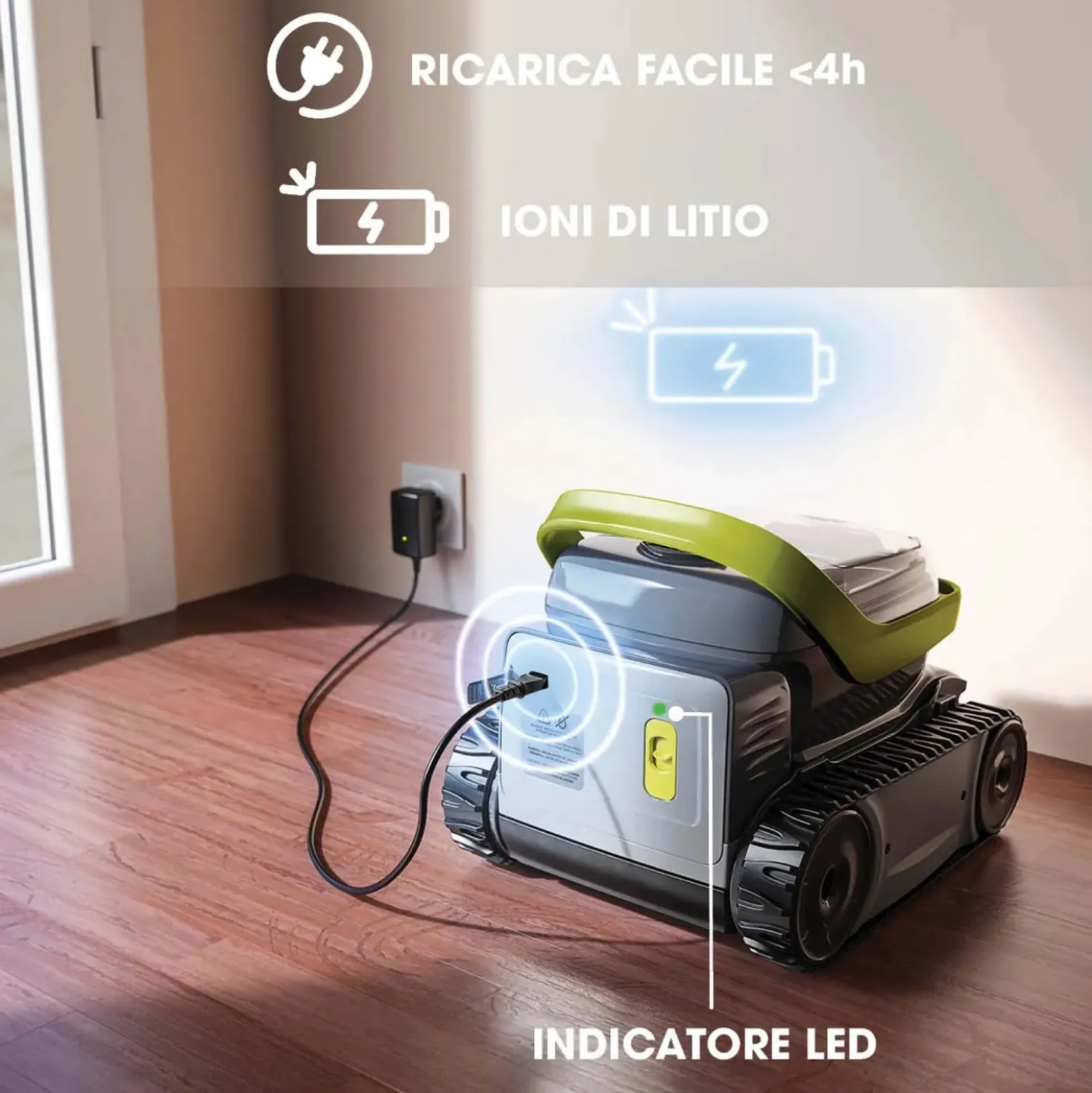 Robot a batteria per piscine Zodiac Pixel OP 3220 per fondo e pareti
