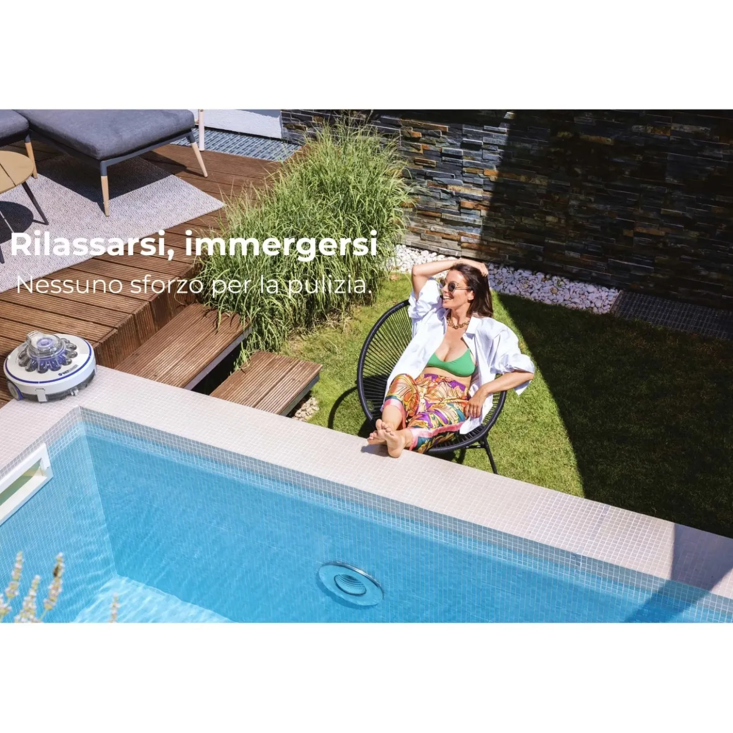 Robot elettrico a batteria per piscine Wet Runner Gre 26,6 W