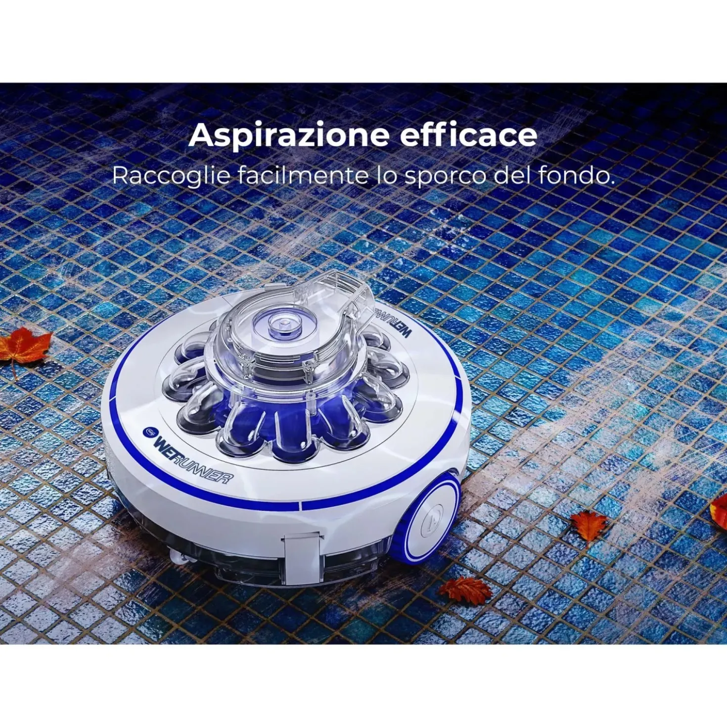 Robot elettrico a batteria per piscine Wet Runner Gre 26,6 W