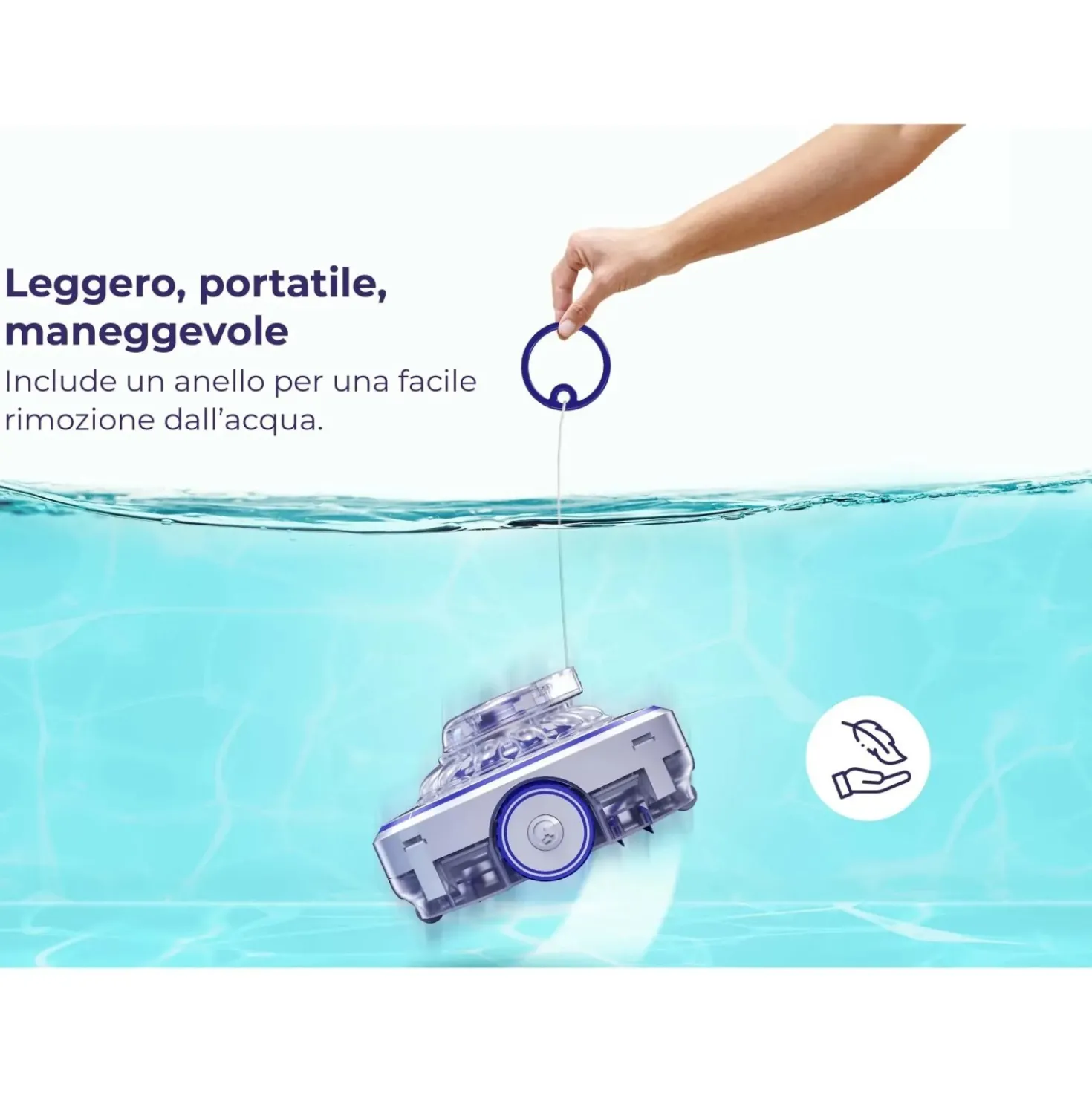 Robot elettrico a batteria per piscine Wet Runner Gre 26,6 W