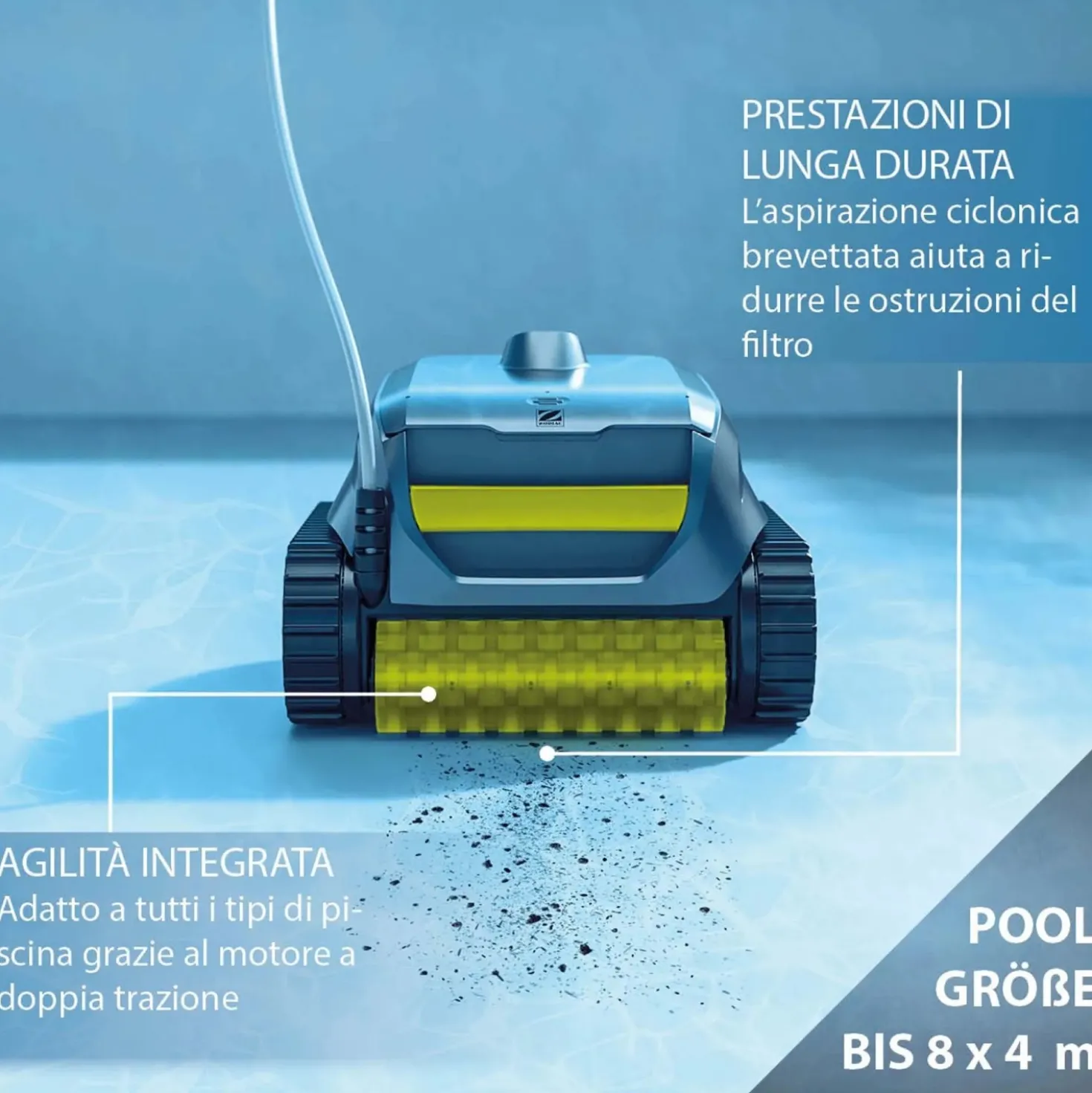 Robot per piscine Zodiac Sweepy SWY 3520 aspirazione ciclonica
