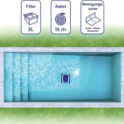 Robot piscina pulitore elettrico Gre filtro 3 l