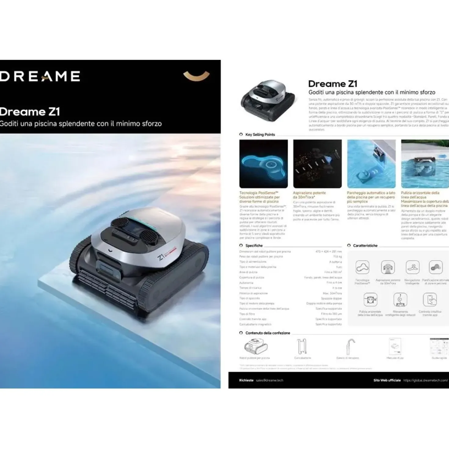 Robot pulitore per piscina Dreame senza fili