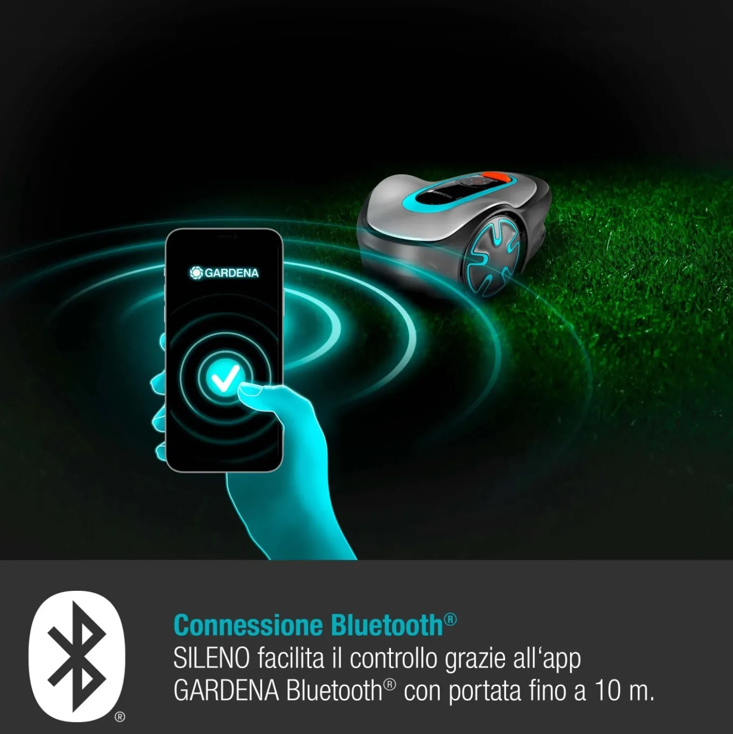 Robot tagliaerba a batteria Gardena Sileno Minimo Bluetooth 500 m²