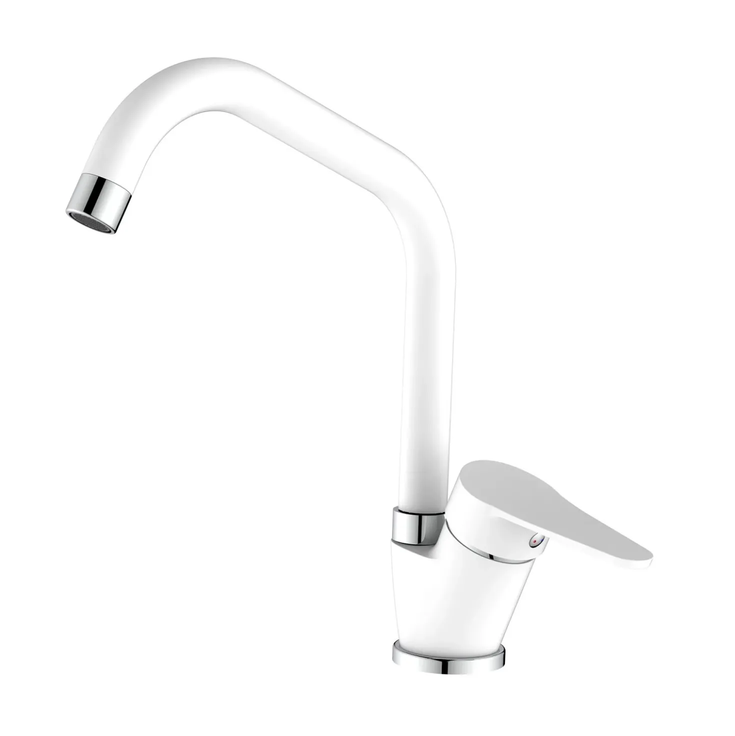Rubinetto cucina monocomando canna alta Allen bianco opaco