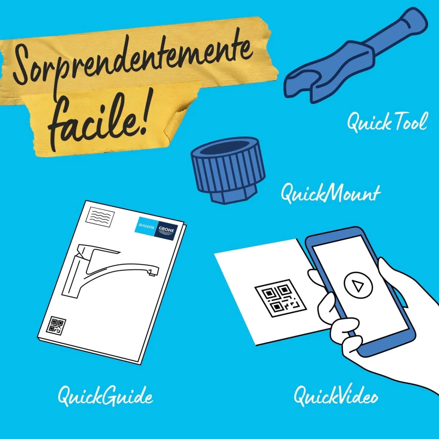 Rubinetto cucina monocomando Grohe Quickfix Startedge doccetta estraibile cromo