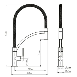 Rubinetto cucina monocomando canna alta Orlando cromo
