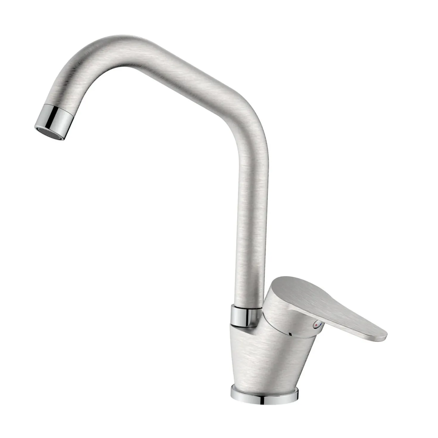 Rubinetto cucina monocomando canna alta Allen acciaio