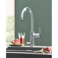 Rubinetto cucina monocomando Grohe Blue Pure BauCurve starter kit cromo