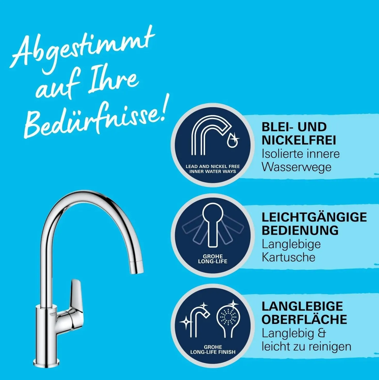 Rubinetto cucina monocomando per Grohe Start Edge cromo
