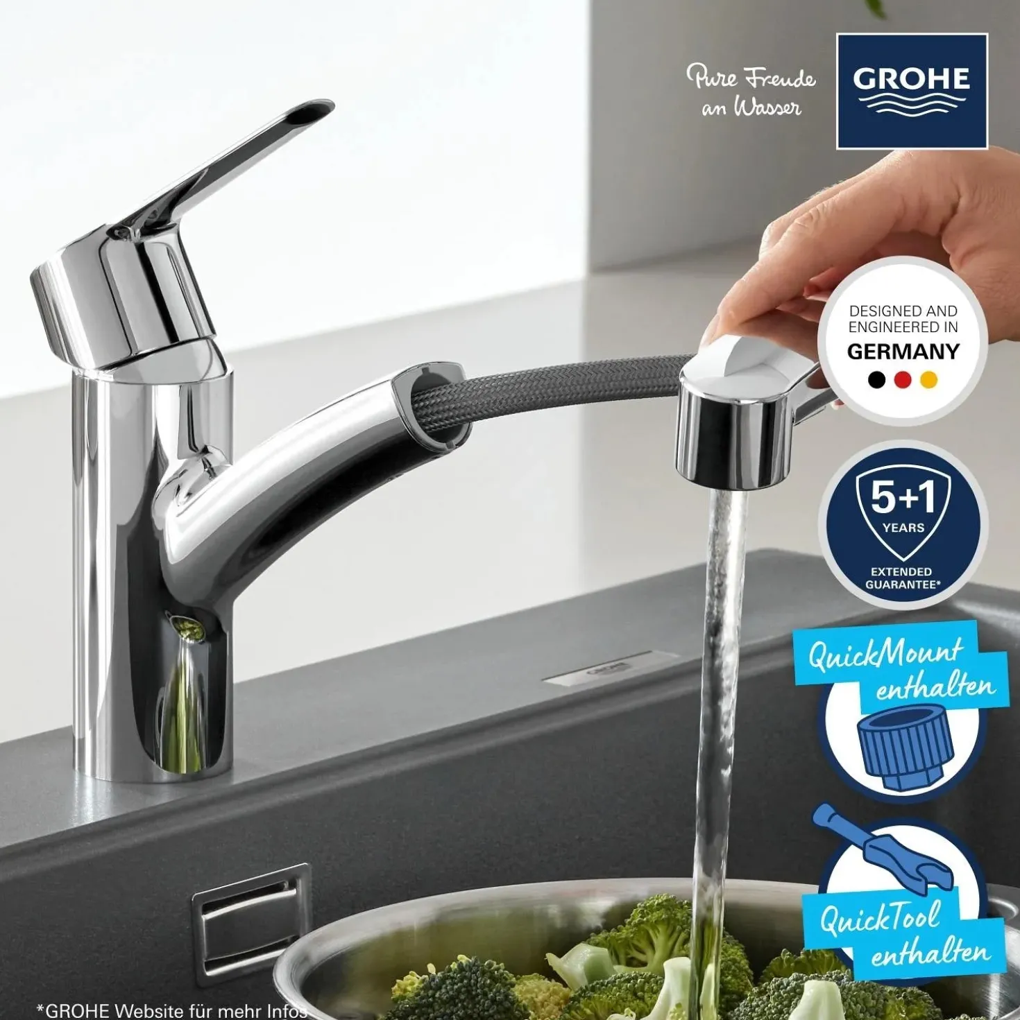 Rubinetto cucina monocomando Grohe Start Chrome cromo