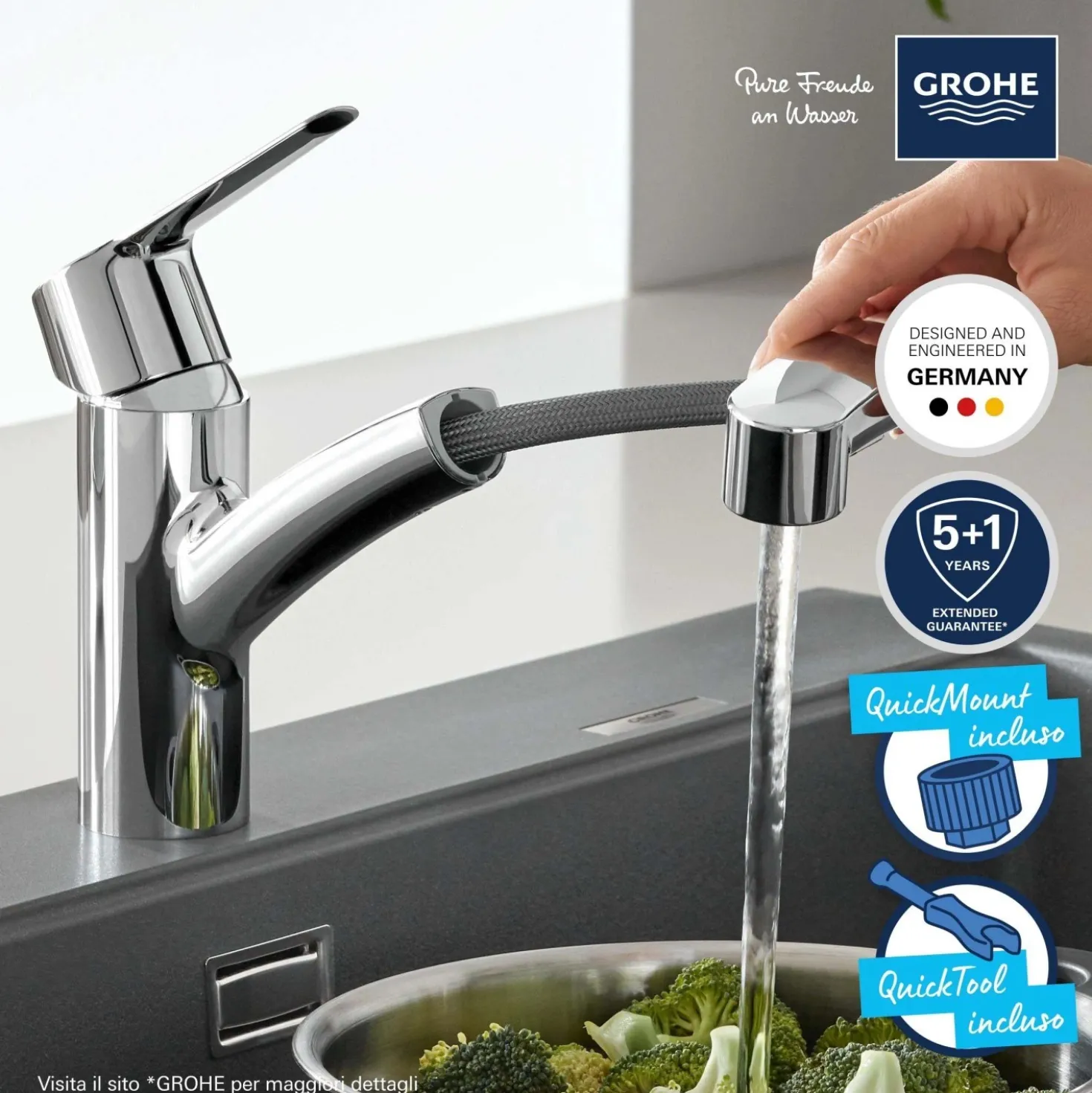 Rubinetto cucina monocomando Grohe Start Chrome cromo