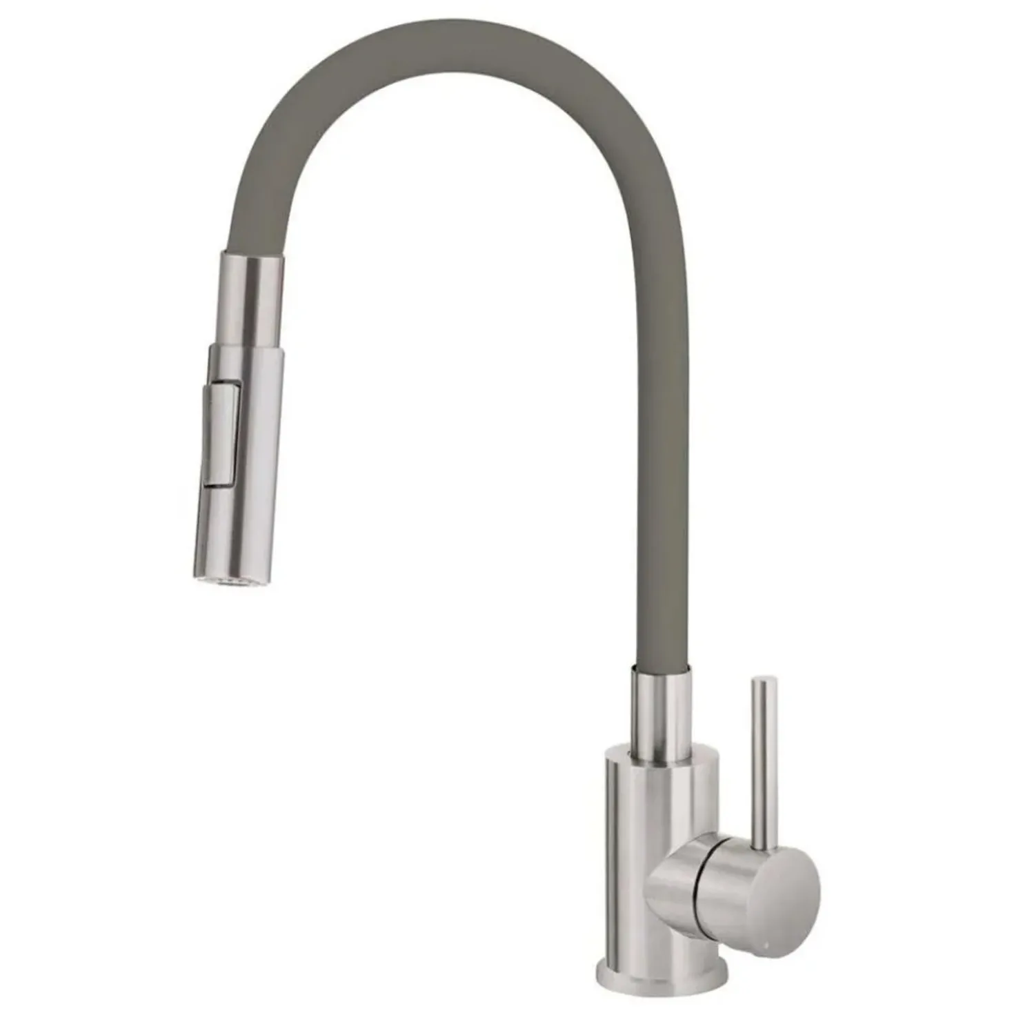 Rubinetto da cucina con bocca elastica 2 getti Idrostile antracite