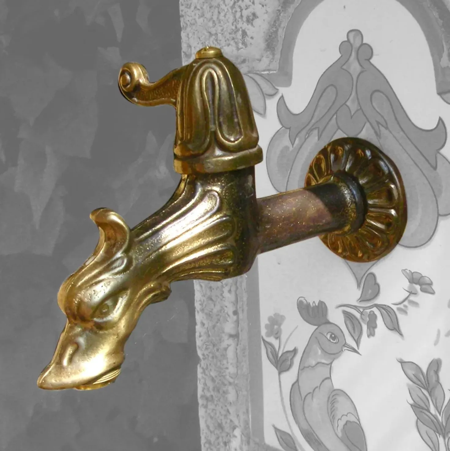Rubinetto da esterno ornamentale in ottone bronzato R2 13 mm (1/2")