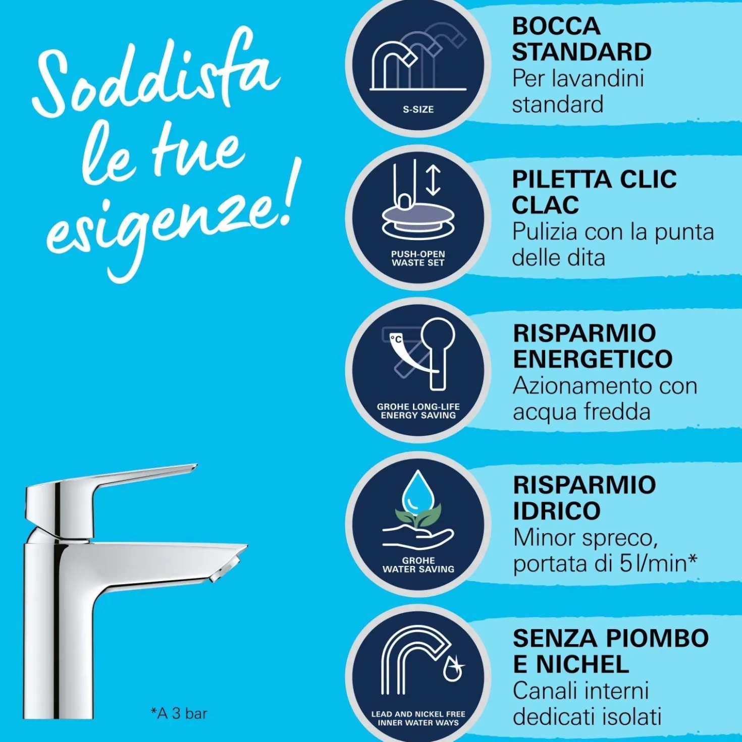 Rubinetto per lavabo Grohe Start cromo tg S