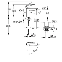 Rubinetto per lavabo Grohe Start cromo tg S