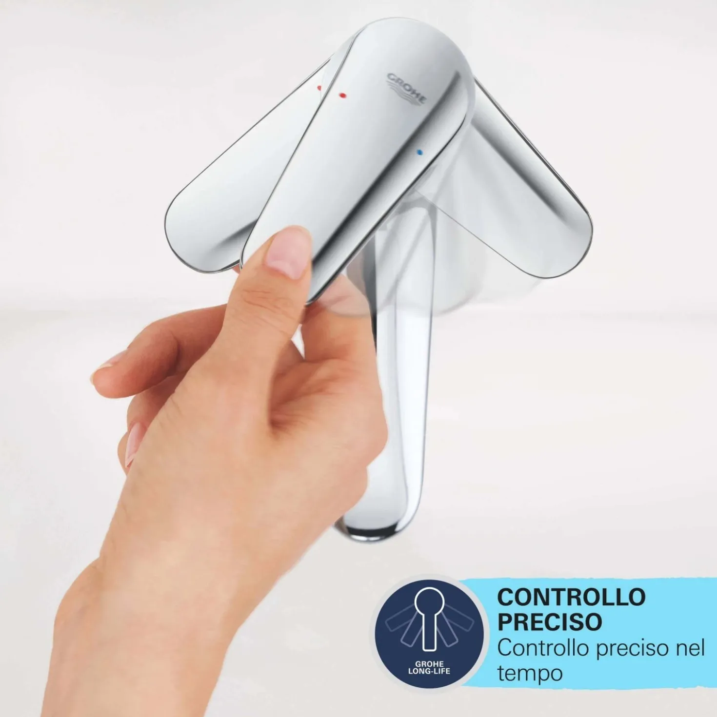 Rubinetto per lavabo GroheE Quickfix Start Edge cromo tg S