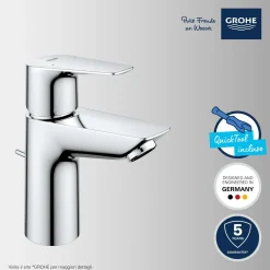 Rubinetto per lavabo GroheE Quickfix Start Edge cromo tg S