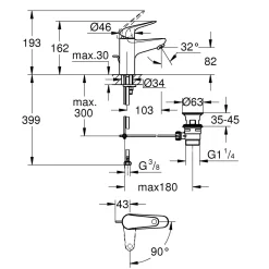Rubinetto per lavabo Swift tg S cromo