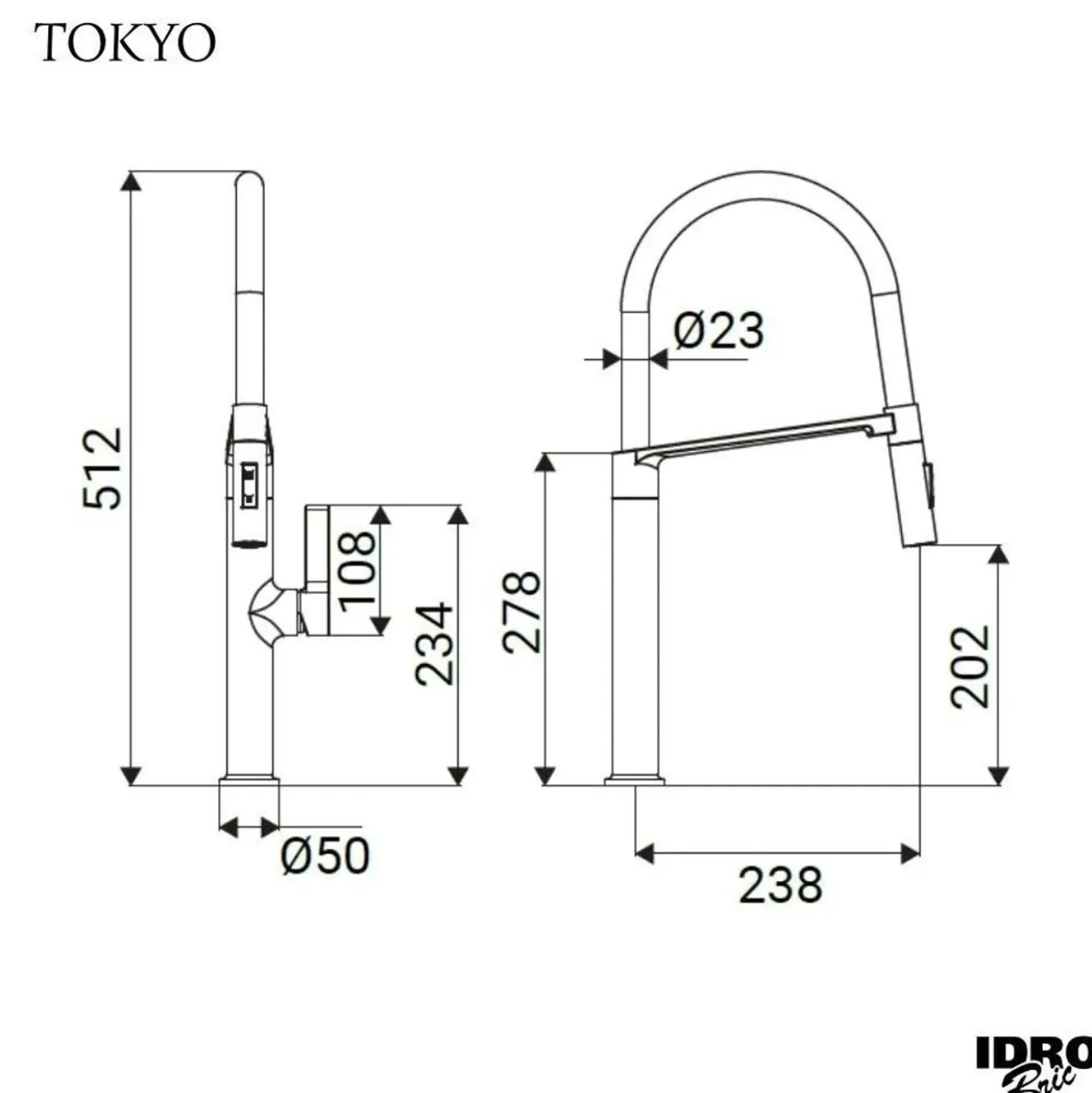Rubinetto per lavabo Tokyo acciaio spazzolato