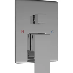 Rubinetto quadrato Hawai a 2 uscite in ottone cromato