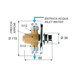 Rubinetto temporizzato doccia placca tonda