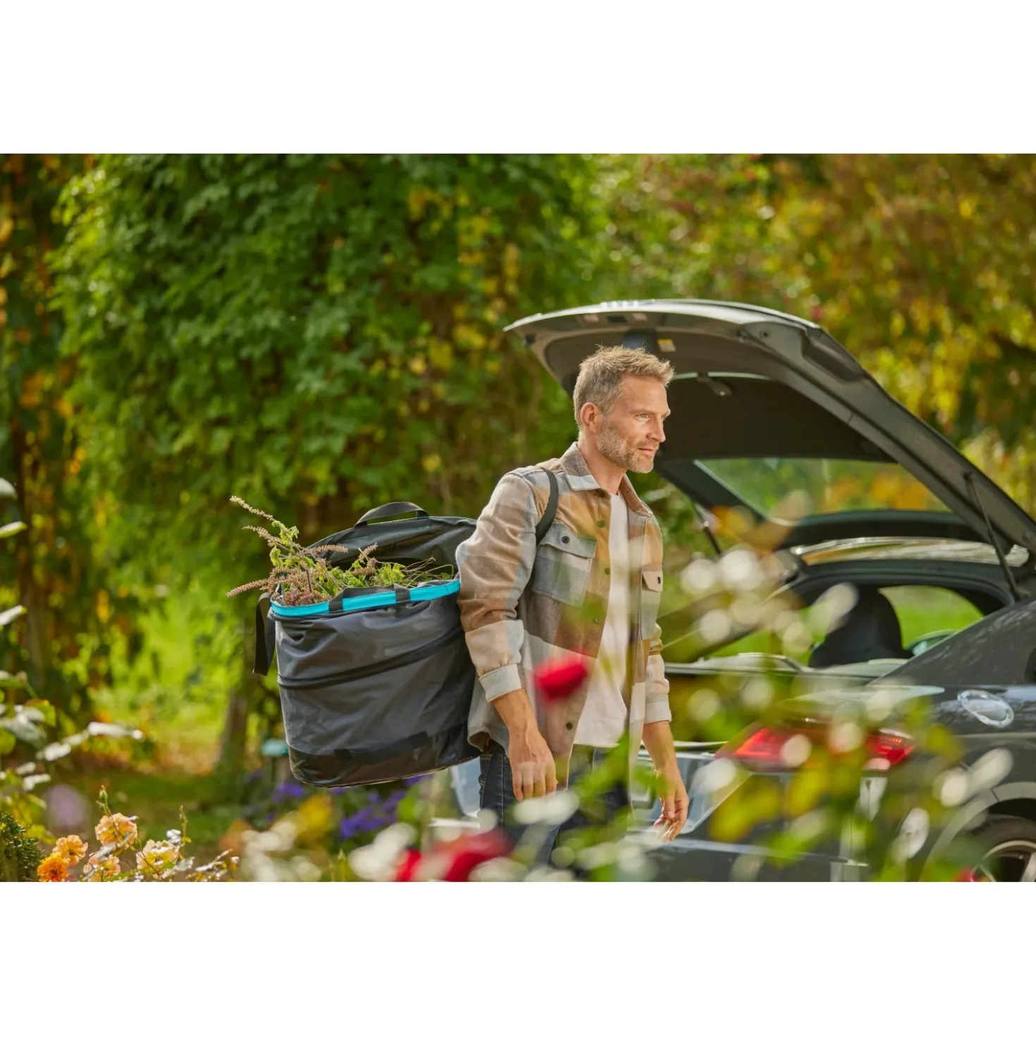 Sacco spazzatura per giardino Gardena PopUp 127 l 60x46x46 cm girgio