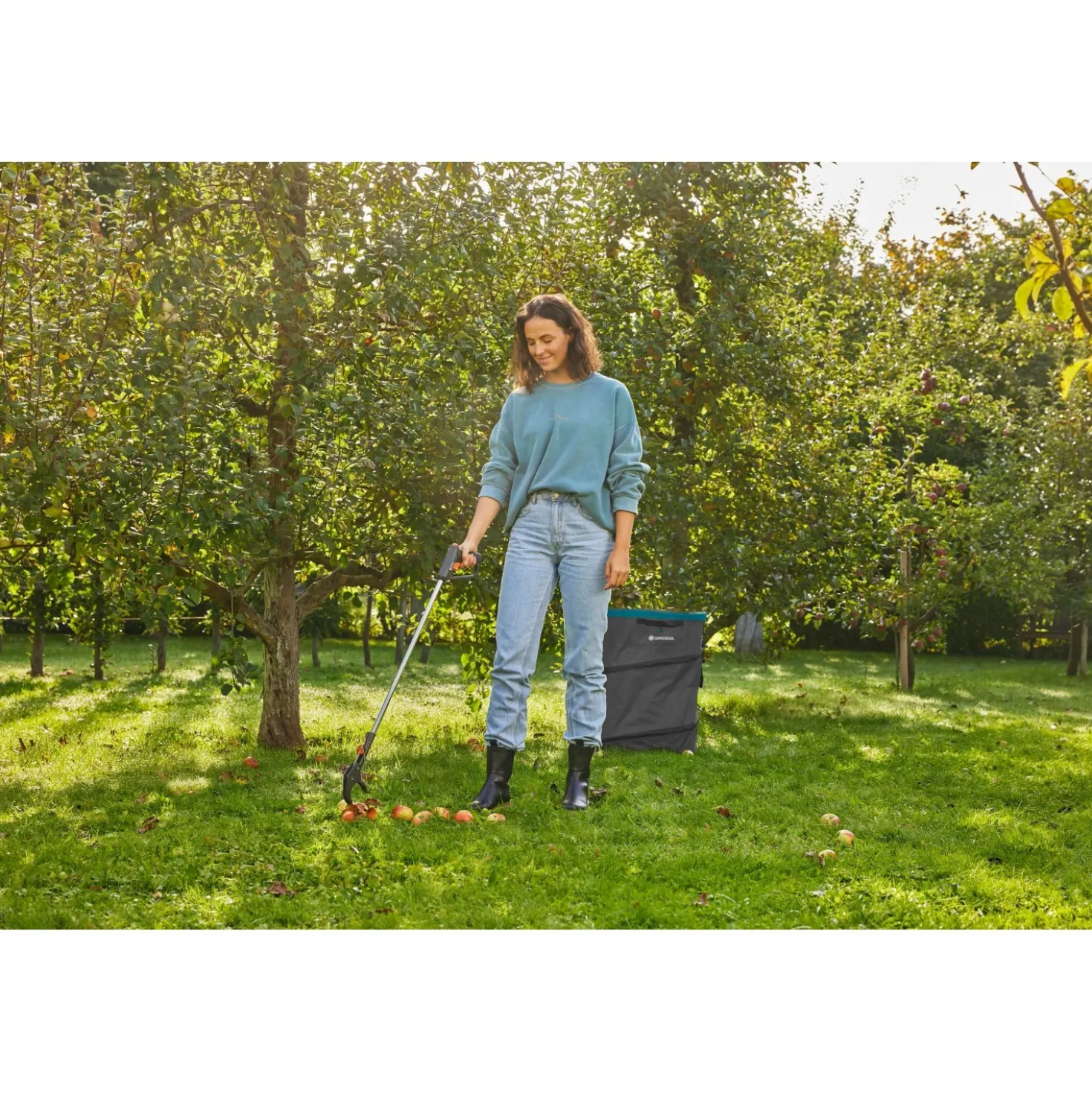 Sacco spazzatura per giardino Gardena PopUp 127 l 60x46x46 cm girgio