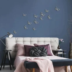 Sagome adesive 3D farfalle bianche metallo