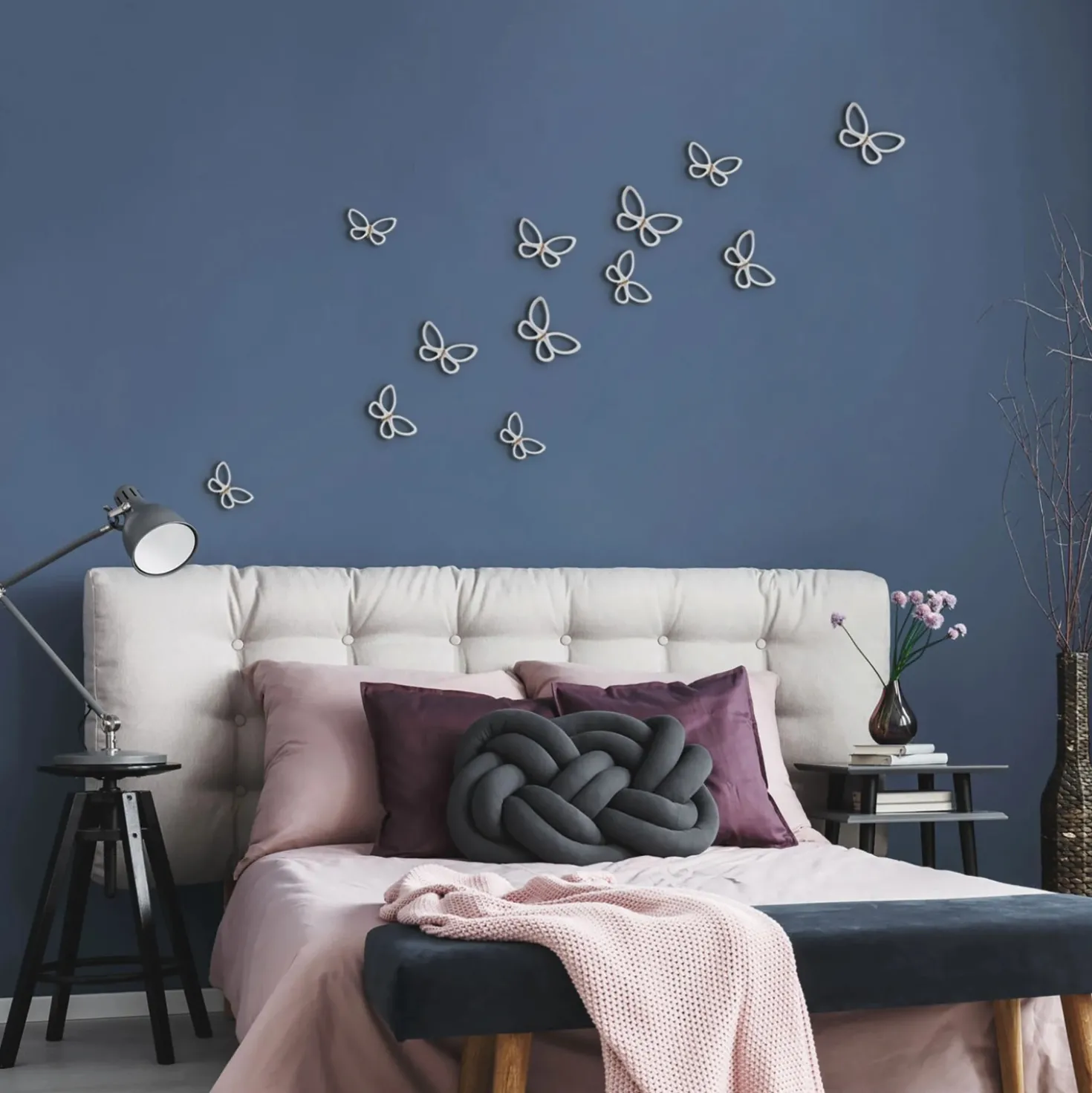 Sagome adesive 3D farfalle bianche metallo