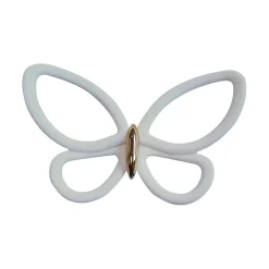 Sagome adesive 3D farfalle bianche metallo