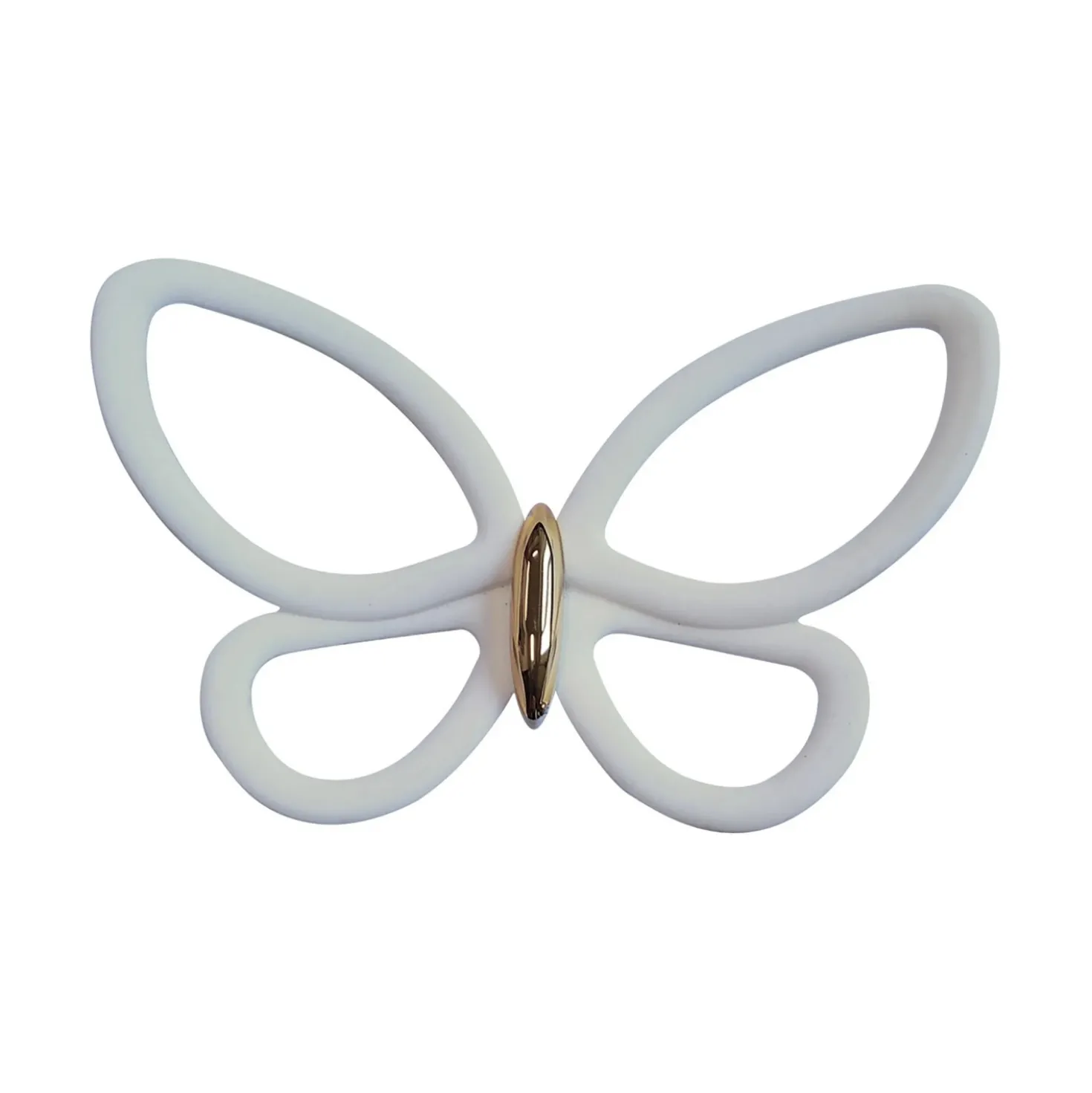 Sagome adesive 3D farfalle bianche metallo