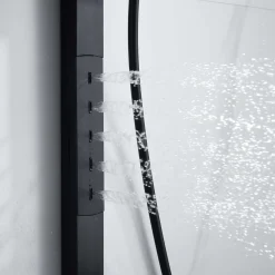 Saliscendi doccia aQuasanit Horizon nero con body jets e doccetta 3 getti