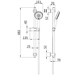 Saliscendi doccia Spectrum 3 getti gungrey