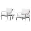 Salotto da balcone Claremont in acciaio e textilene beige 2 posti