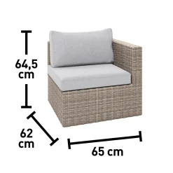 Salotto da esterno Mini Olea in acciaio e rattan grigio 2 posti