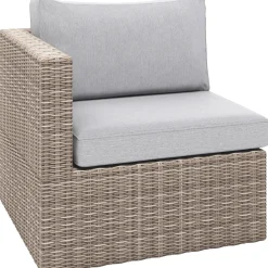 Salotto da esterno Mini Olea in acciaio e rattan grigio 2 posti