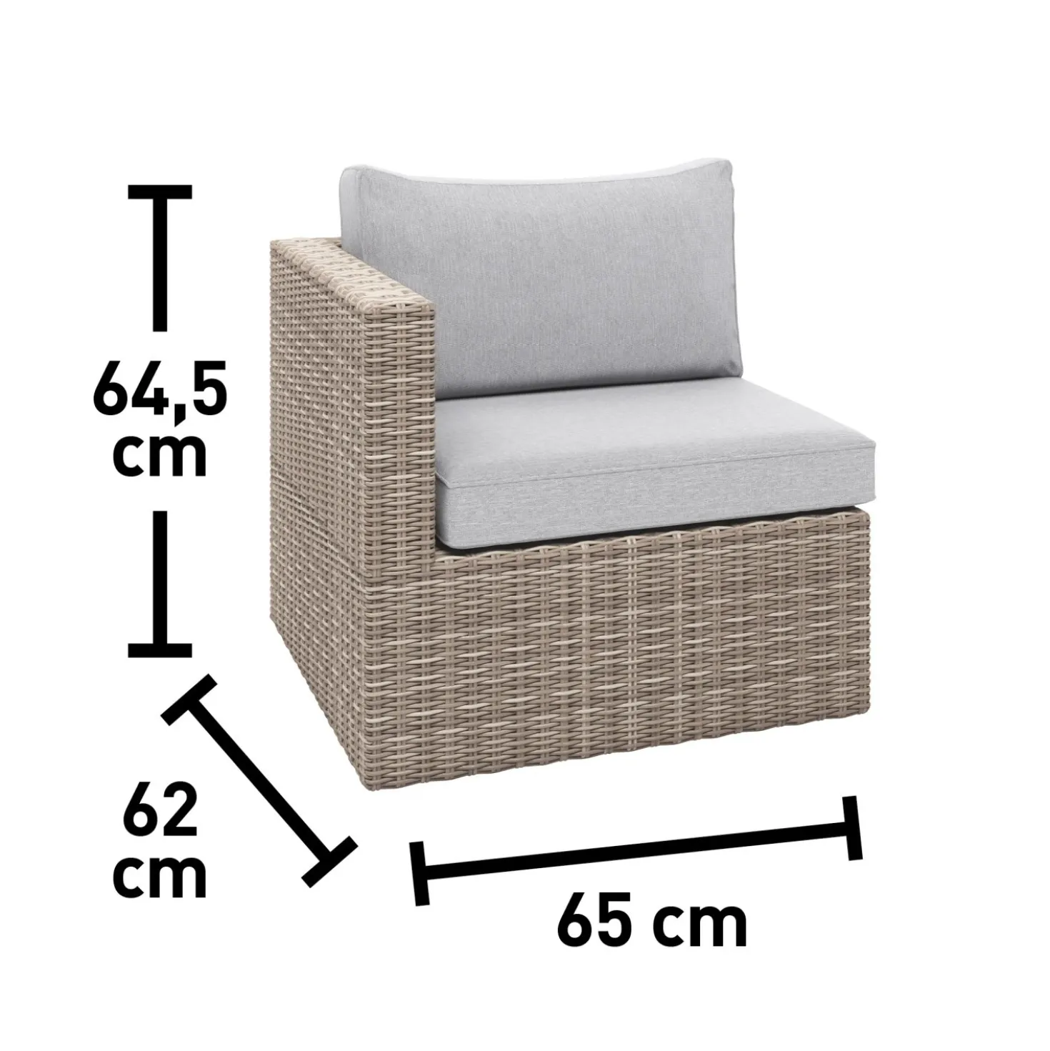 Salotto da esterno Mini Olea in acciaio e rattan grigio 2 posti