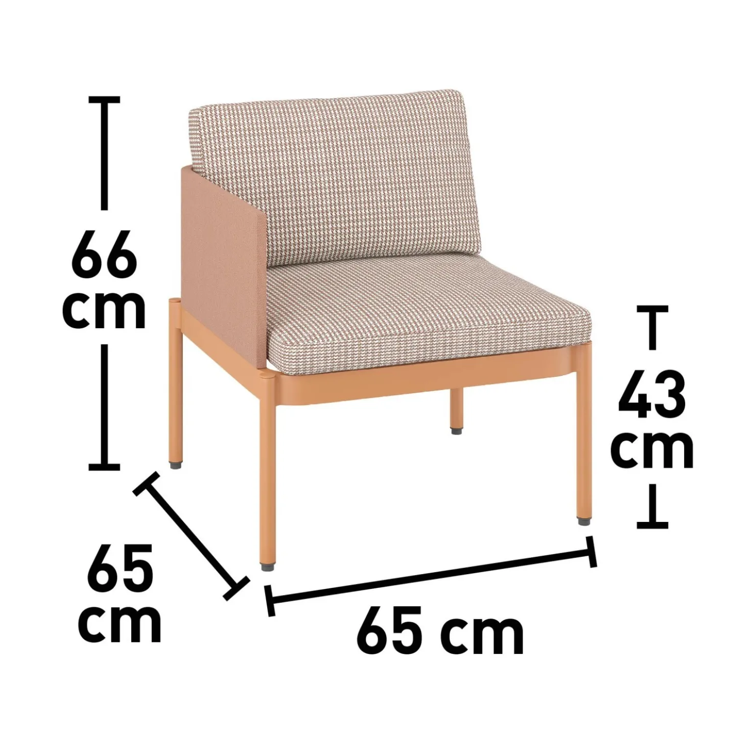 Salotto da esterno Redcliffe in alluminio colore arancione 2 posti