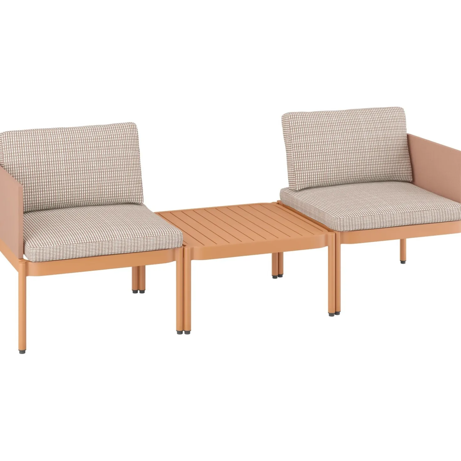 Salotto da esterno Redcliffe in alluminio colore arancione 2 posti