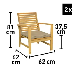 Salotto da giardino Alfenas in legno di acacia 4 posti