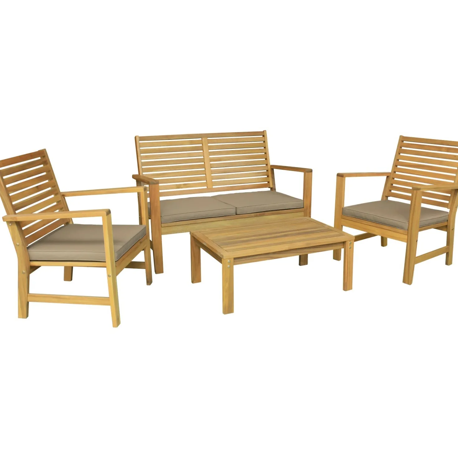 Salotto da giardino Alfenas in legno di acacia 4 posti