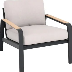 Salotto da giardino Branford in allu con cuscini antracite/beige 4 posti
